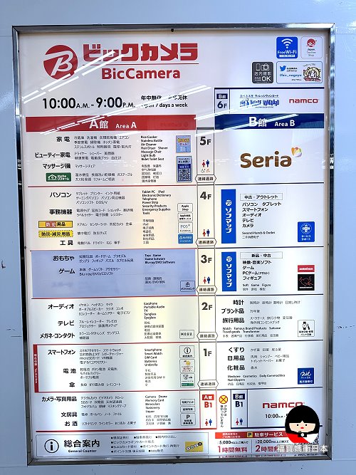 bic camera名古屋站西店樓層圖